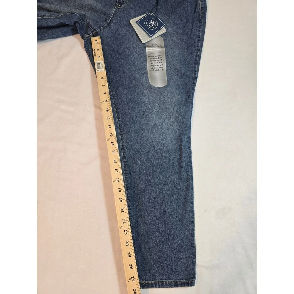 A3 Denim Skinny‎ Jeans Women's Size 20W Embellished Waist Blue Stretch New